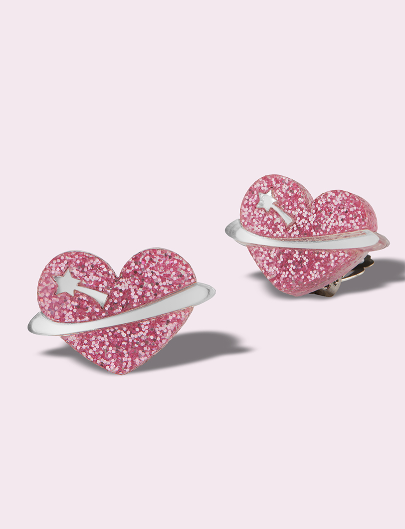 Planet Heart Clip-on Earrings